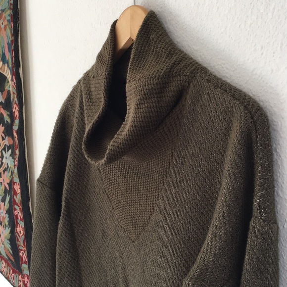 Olive Green Sanctuary Cowl Neck Sweater - Picture 7 of 8